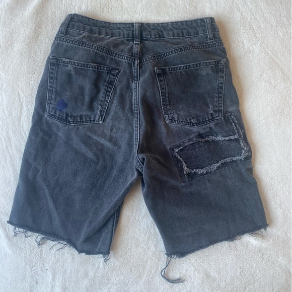 Topshop cutoff jean shorts long length distressed size 2 - Picture 2 of 7